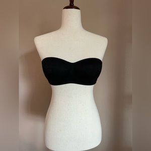 PINK Victoria’s Secret, black lace bandeau, size medium